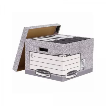   Archiváló konténer, karton, nagy, FELLOWES Bankers Box System, 10 db/csomag,