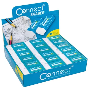 Radír Connect fehér (39x17x12mm,) 36 db/ kínáló doboz