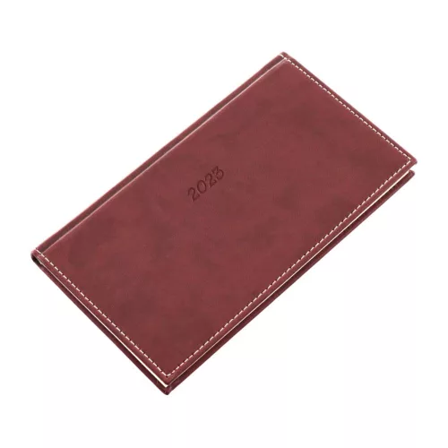 Zsebnaptár fekvő Bolero, krémszínű lapokkal barna Realsystem 2025.