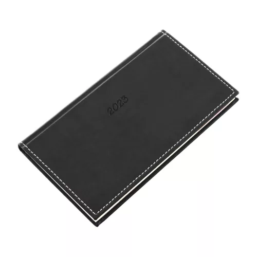 Zsebnaptár fekvő Bolero, krémszínű lapokkal fekete Realsystem 2025.