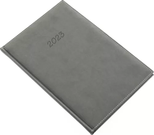 Határidőnapló Bolero B/5, heti krémszínű lapokkal szürke Realsystem 2025.