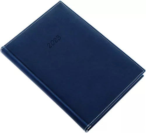 Határidőnapló Bolero A/5, napi krémszínű lapokkal kék Realsystem 2025.