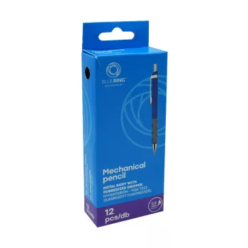   Nyomósírón 0,5mm fém test, gumírozott fogórésszel beépített radírral BLUERING