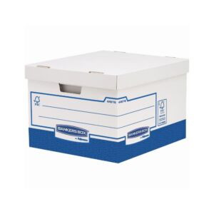 Archiváló konténer, karton, standard, FELLOWES Bankers Box System, 10 db/csomag, kék