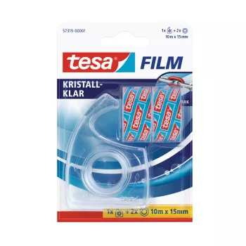   Ragasztószalag irodai 2db víztiszta szalag+adagoló 15mmx 2x10m 57319 Crystal Clear TESA