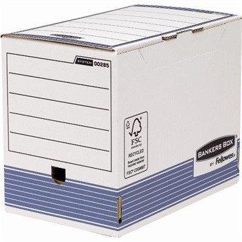 Archiváló doboz 200 mm, FELLOWES Bankers Box System, 10 db/csomag, kék