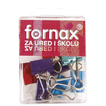   Bindercsipesz FORNAX BC-30 19 mm-es színes, 10 db műanyag dobozban