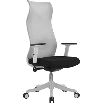   Forgószék AVALON ülőlap fekete, v.szürke háló, fehér váz