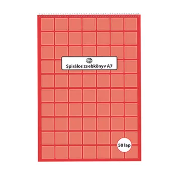 Spirálos zsebkönyv A7 50 lapos VONALAS S