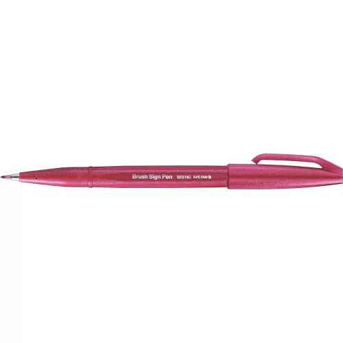 Ecsettoll kalligrafikus hajlékony hegyű SES15C-B2X Pentel Brush Sign Pen burgundi 