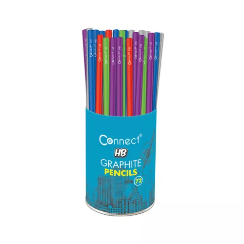 Grafitceruza CONNECT HB, 5 féle szín kerek test, 72db/pohár CSOMAGOS!!!!