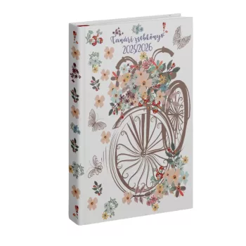   Tanári határidőnapló A5, műbőr 150mmx210mm, fehér lapokkal bicikli 2025/2026 Realsystem