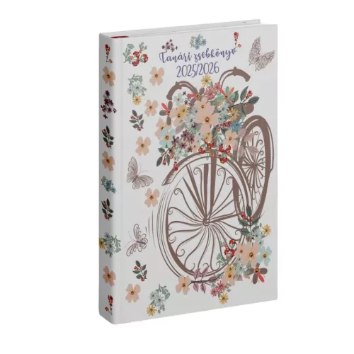 Tanári határidőnapló A5, műbőr 150mmx210mm, fehér lapokkal bicikli 2025/2026 Realsystem