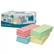 Jegyzettömb GLN öntapadós, 125x75 mm, 12x100 lap, PASTEL MIX (kék,zöld,rózsaszín,sárga)
