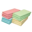 Jegyzettömb GLN öntapadós, 125x75 mm, 12x100 lap, PASTEL MIX (kék,zöld,rózsaszín,sárga)