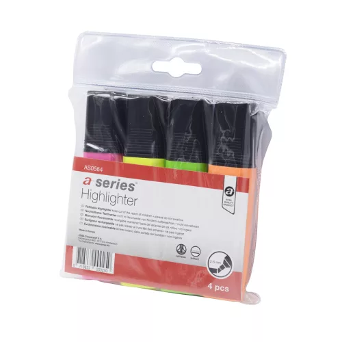 Szövegkiemelő 1-5mm vágott hegy, lapos test, a-series 4-es készlet