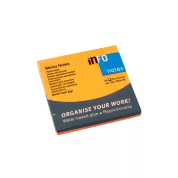   Jegyzettömb öntapadó, 75x75mm, 80lap, Gln brilliant narancssárga