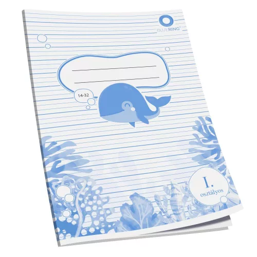 Füzet BÁLNÁS A5 vonalas 14-32 1.osztályos BLUERING