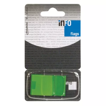   Jelölőcímke 25x43mm, 50lap, műanyag, Gln Info Flags zöld