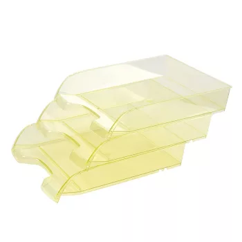   IRATTÁLCA MŰANYAG 550 ÁTTETSZŐ SÁRGA EXTRA SZÉLES 345X270X67MM