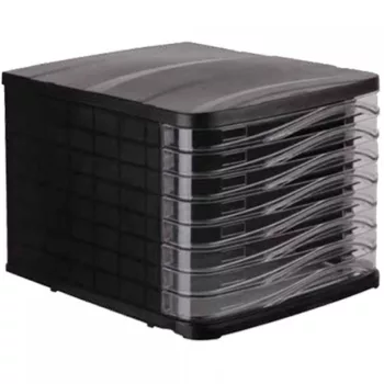   IRATTÁROLÓ MŰANYAG 8 FIÓKOS FEKETE, VÍZTISZTA FIÓKOKKAL