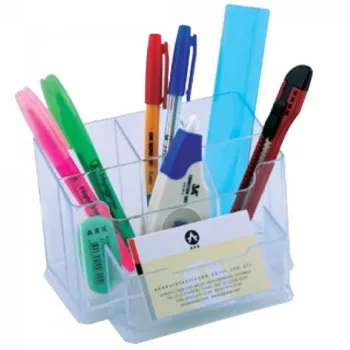   ÍRÓSZERTARTÓ MŰANYAG 6 REKESZES VÍZTISZTA ÁLLÓ 145X105X100MM