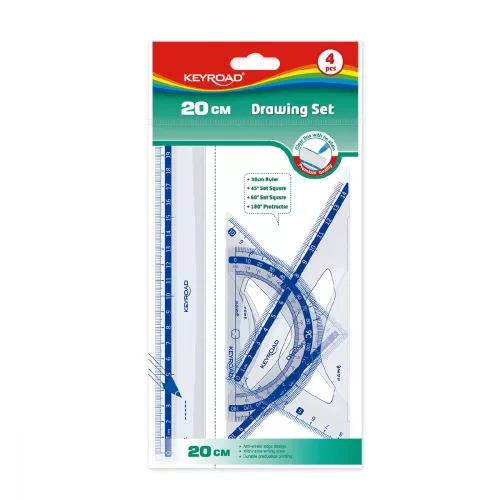 Vonalzó készlet 20cm, 4 db/bliszter Keyroad 