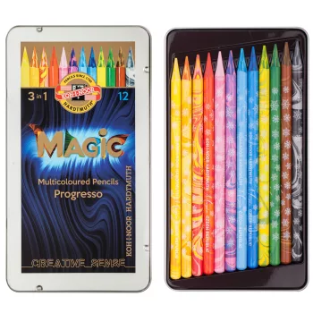   Színes varázsceruza készlet famentes PROGRESSO  MAGIC 8772 KOH-I-NOOR 12 klf. szín