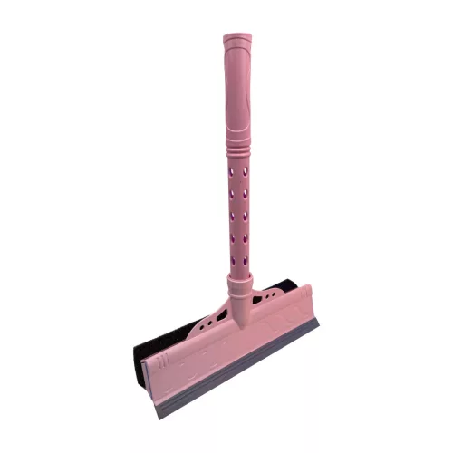 Ablaklehúzó műanyag, gumibetétes, szivaccsal, 22 cm széles, piros