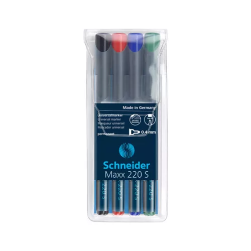 Permanent marker OHP 0,4mm tűhegyű Schneider Maxx 220 S 4 klf. szín