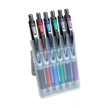   Írószertartó asztali műanyag 6db-os készlet BL77 toll, Pentel 6 klf. szín