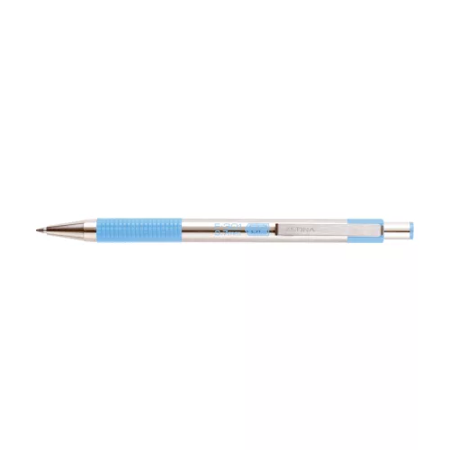 Golyóstoll 0,7mm, pasztell világoskék test, Zebra F-301, írásszín kék