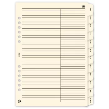   Gyűrűs kalendárium utántöltő csomag  1/551 sárga papíros telefon regiszter L mérethez Realsystem