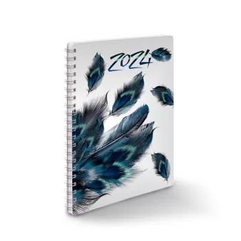   Határidőnapló spirálozott SP1 A/5 heti fehér lapokkal tollak Realsystem 2024.