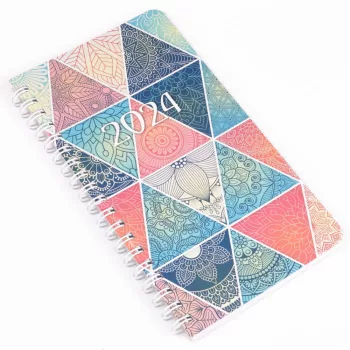   Zsebnaptár spirálozott SP2 heti álló fehér lapokkal mozaik Realsystem 2023.