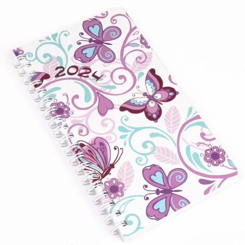 Zsebnaptár spirálozott SP2 heti álló fehér lapokkal kolibrik Realsystem 2023.