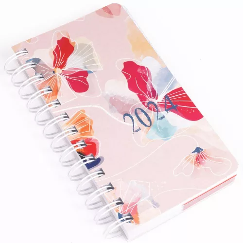 Zsebnaptár spirálozott SP5 napi álló fehér lapokkal akvarell Realsystem 2023.