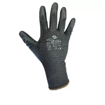   Védőkesztyű precíziós, mártott tenyérrel, fekete, 9-es méretű
