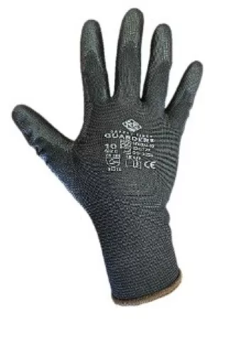 Védőkesztyű precíziós, mártott tenyérrel, fekete, 9-es méretű