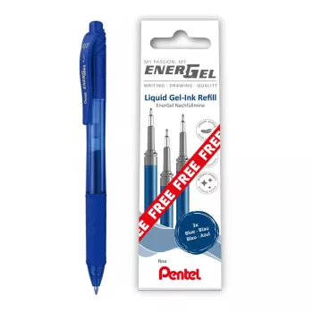   Tollbetét 3db/csomag 0,35mm, Pentel EnerGel, írásszín kék + 1 db ajándék BL107-CX kék EnerGel toll