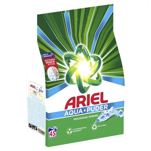Mosópor 2,925 kg 45 mosás fehér ruhákhoz Ariel Mountain Spring