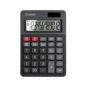   Számológép asztali 12 számjegy, döntött kijelző, Canon, AS-120 II