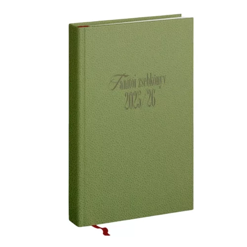 Tanítói zsebkönyv A5, műbőr 145mmx205mm, fehér lapokkal zöld 2025/2026 Realsystem