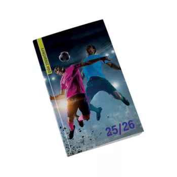   Diák zsebkönyv 125mmx205mm, fehér lapokkal 2025/2026 foci Realsystem