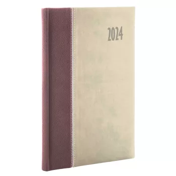   Határidőnapló Kensington B/5, heti fehér lapokkal barna Realsystem 2024.