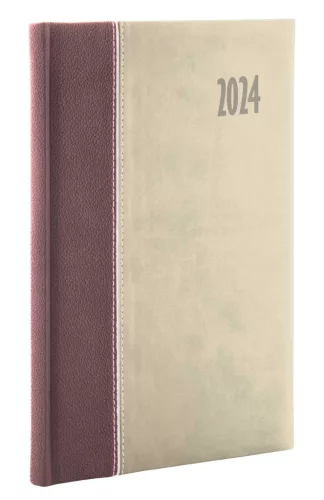 Határidőnapló Kensington B/5, heti fehér lapokkal barna Realsystem 2024.