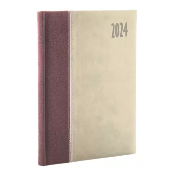   Határidőnapló Kensington A/5, napi fehér lapokkal barna Realsystem 2024.