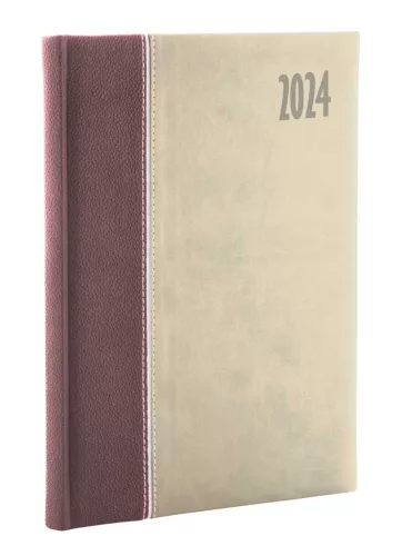 Határidőnapló Kensington A/5, napi fehér lapokkal barna Realsystem 2024.