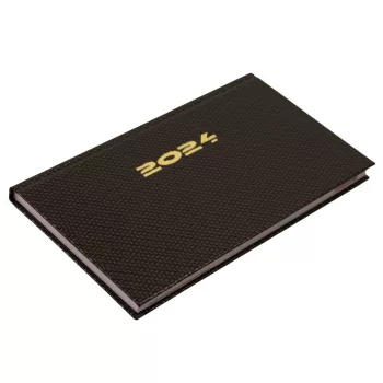   Zsebnaptár fekvő Carbon, fehér lapokkal bronz Realsystem 2024.