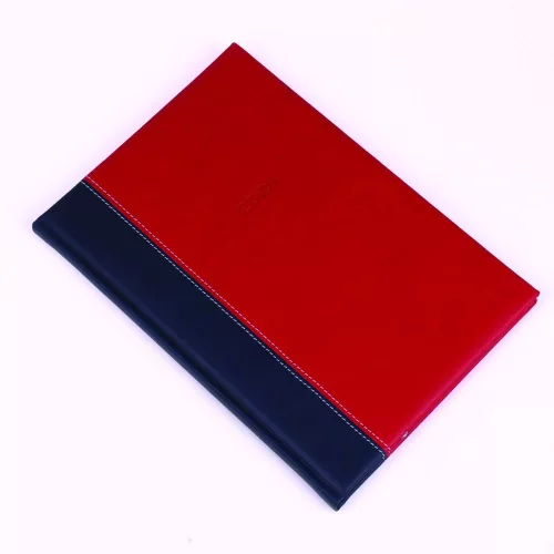 Határidőnapló Linett B/5, heti fehér lapokkal kék-piros Realsystem 2024.